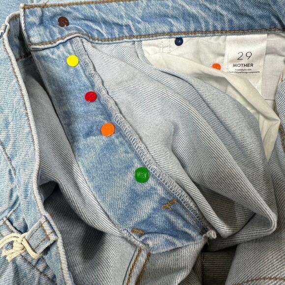 Mother NWT Snacks the Pleated Fun Dip Puddle Jeans Size 29 Button Fly Relaxed - Picture 7 of 11